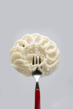 Indonesian snack krupuk or kerupuk deep fried cracker made from starch isolated on white background