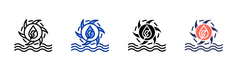 Hydro Power icon sheet multiple style collection