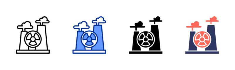 Nuclear Energy icon sheet multiple style collection