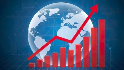 Upward Arrow Over Global Map