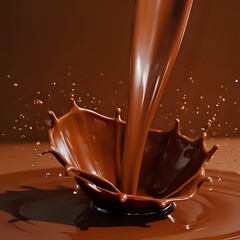 splash of chocolate or Cocoa. 3d illustration. 
