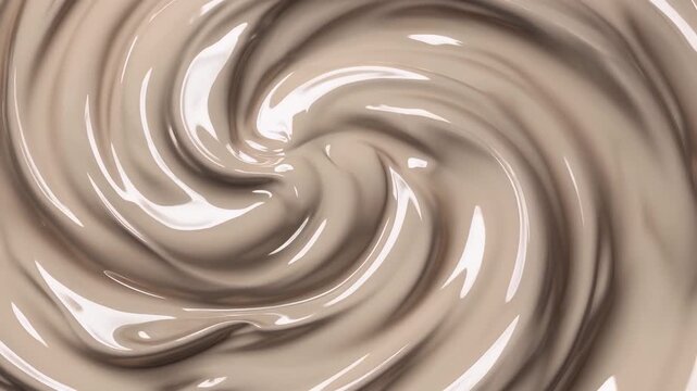 elegant 4k motion background showing smooth swirling beige cream texture subtle white highlights perfect beauty product visuals abstract art projects branding needing refined creamy textures soft
