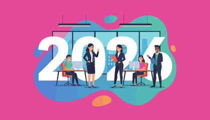Corporate team collaboration and strategy for business success in 2026