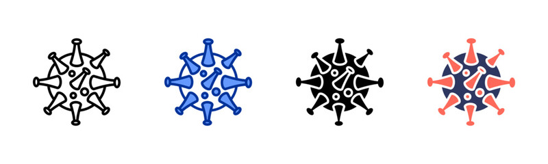 Influenza Virus icon sheet multiple style collection