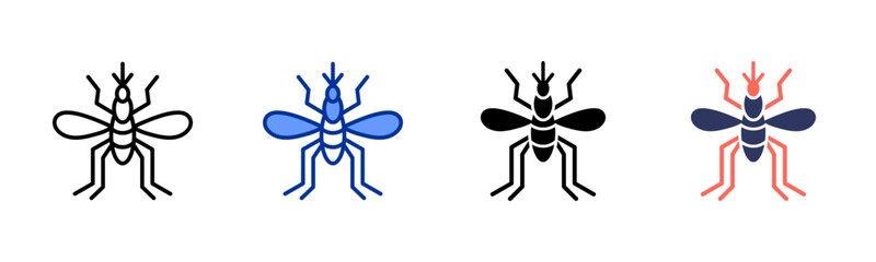 Dengue Mosquito icon sheet multiple style collection