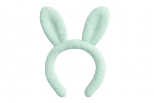 Mint green fluffy bunny ears headband accessory