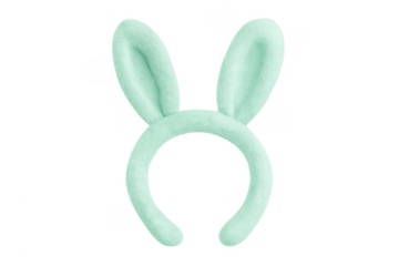 Plush green bunny ears headband for easter costume