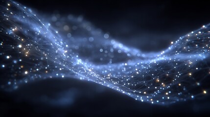 Abstract network technology background with connecting lines and glowing nodes