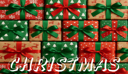 Christmas Pattern of Wrapped Presents