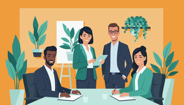 Diverse business team meeting in a modern office Professional collaboration partnership and growth - Powered by Adobe