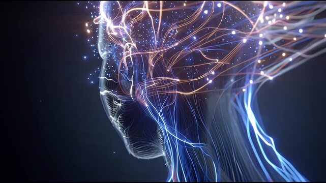 Human Mind's Neural Network A Close-Up Visual of Brain Activity and Cognitive Processes