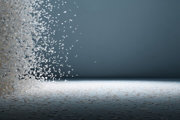 mesmerizing digital snowfall transforms atmosphere into magical winter wonderland