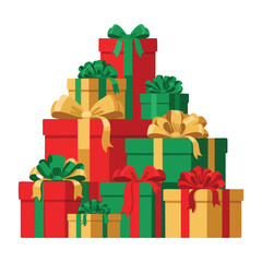 Gifts presents christmas holiday celebration festive season on white background