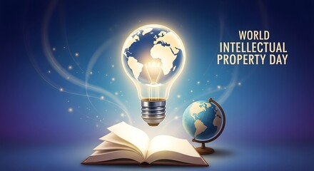 World Intellectual Property Day celebration with a book and a globe