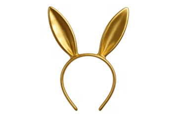 Golden bunny ears headband accessory for easter costume party