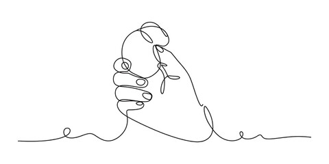 Continuous line drawing of a patient receiving intravenous treatment in a hospital bed, symbolizing medical care, recovery, and healthcare. Vector