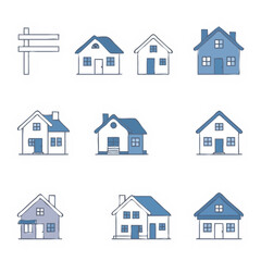 set of houses icons