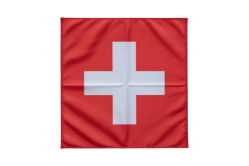 Vibrant Switzerland flag waving, symbol of neutrality and alpine beauty, perfect for travel and cultural projects