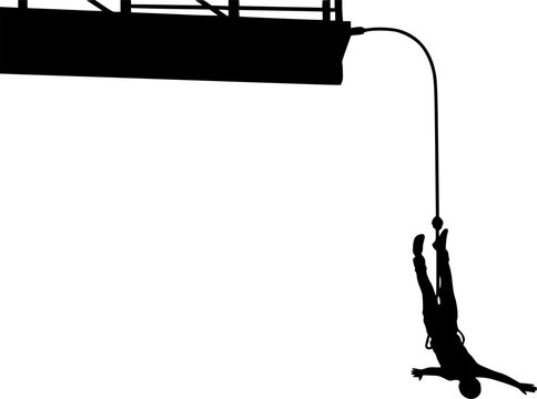Bungee jumping silhouette, Bungee jumping vector, Bungee jumping, Bungee jumper vector silhouettes set
