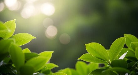 Fresh green leaves bathed in sunlight offer a calming, natural backdrop for positive messages