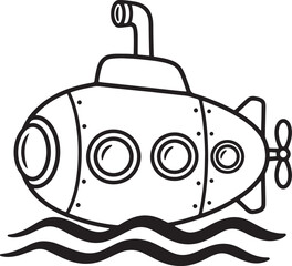 Cartoon Submarine Illustration