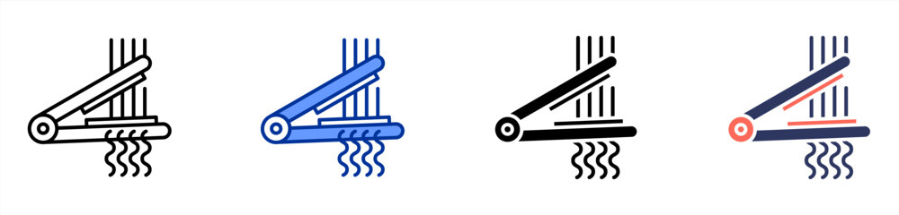 Hair Straightener icon set multiple style collection