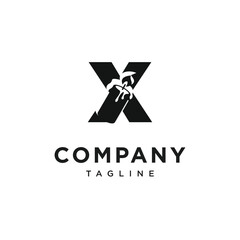 Letter X Candle Logo Icon Vector