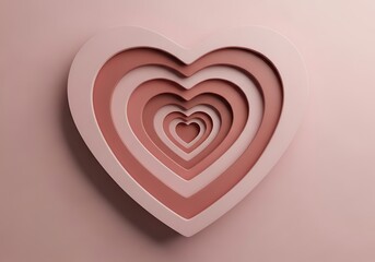 Layered heart shapes in soft pink tones