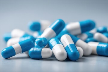 Capsules of Healing Cascade on a Blue Field, Promising Restoration and Wellness for Those Who Seek Recovery From Illness