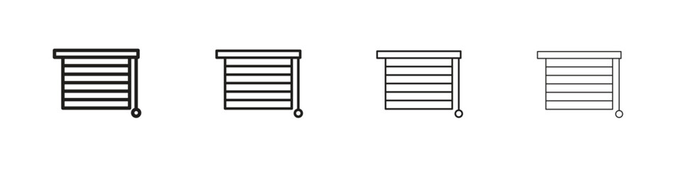 Blinds icon design elements. Outline icon with editable stroke. Vector