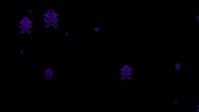 A video where many pirate marks appear and disappear, alpha channel