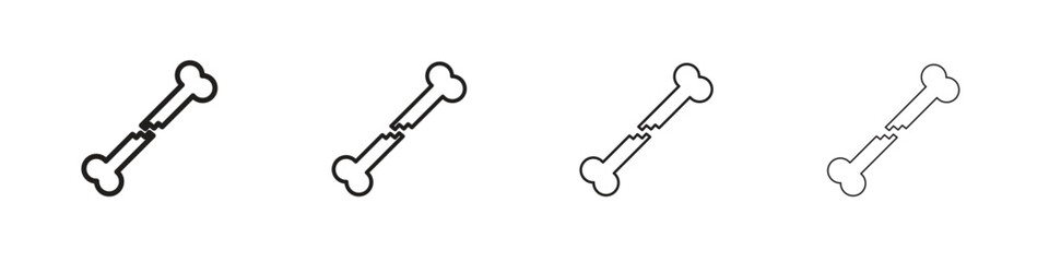 Broken bone icon design elements. Outline icon with editable stroke. Vector