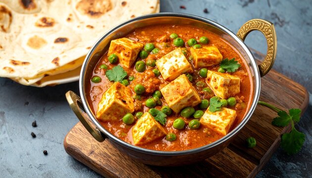 Mutter Paneer Comfort. Traditional Indian Food