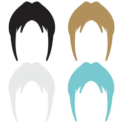 anime hair style clip art set vector