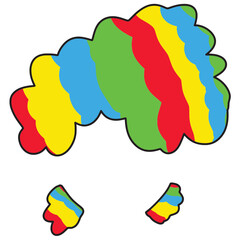 amazing rainbow afro clown hair clipart vector