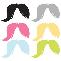 anime hair style clip art set vector