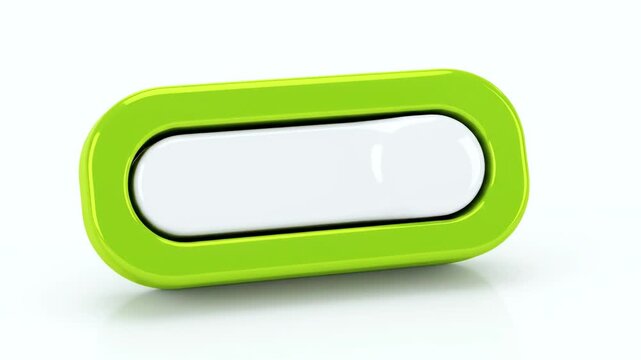 Bright green rounded rectangle with a white interior against a white background