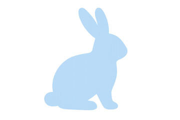 Fototapeta premium Light blue rabbit silhouette transparent background
