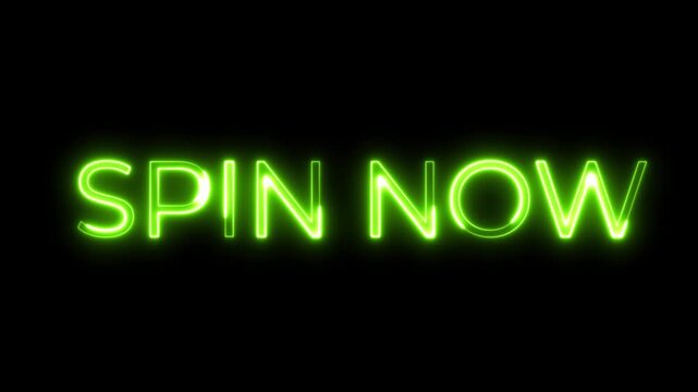 Neon Text Animation – Spin Now Action Prompt Theme