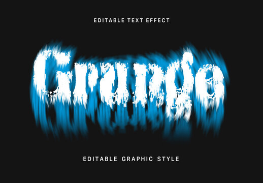 Blue And White Melting Grunge Text Effect Distorted Horror Font