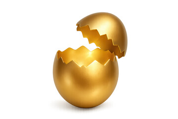 Golden egg cracking open, symbolizing new opportunity and wealth