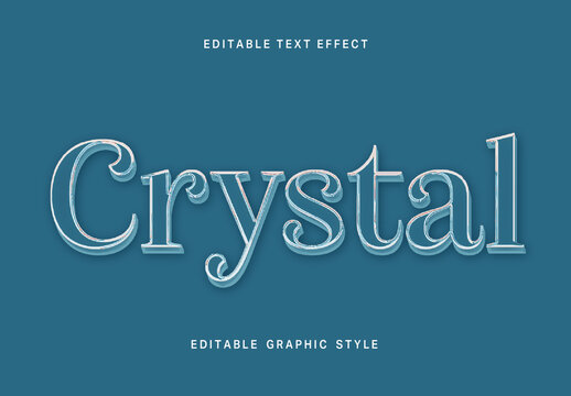 Light Blue Glass Text Effect Classic Elegant Shiny Font