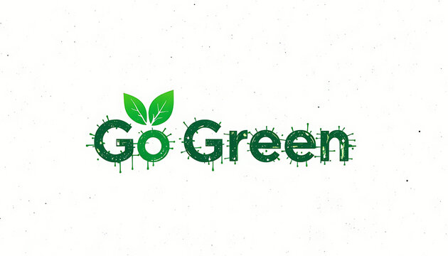 Go Green Environmental Concept with Leaf Logo.