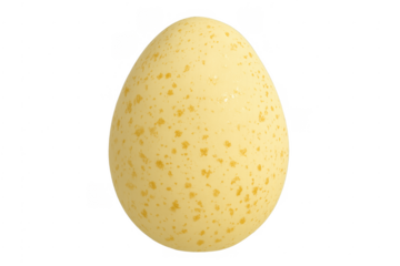 Yellow speckled egg with transparent background