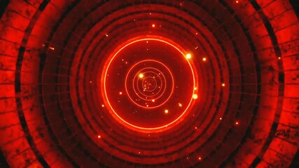 abstract red background with circles - Powered by Adobe