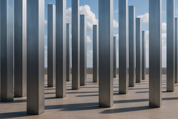 Fototapeta premium Metallic Forest of Pillars
