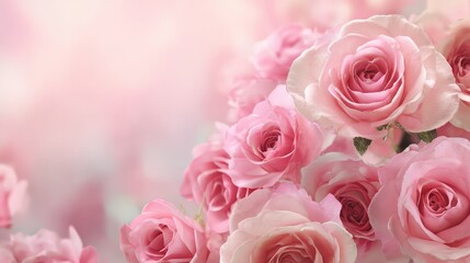 Beautiful Pink Roses with Soft Background
