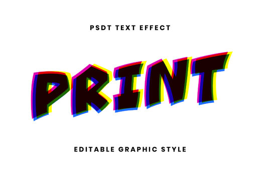 Colorful Offset Text Effect Glitch Distorted Font