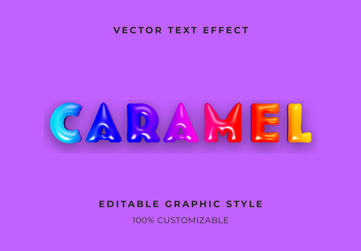 Colorful 3D Candy Text Effect Jelly Shine Font