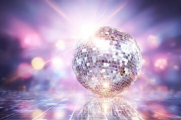 Abstract Digital Sphere Floating Above Circuit Board in a Purple Hued Scene